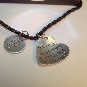 Though she be little she is fierce, custom stamped personalized pewter heart necklace, hand stamped jewelry , gifts for her, team gifts