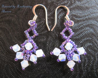 Seed Bead Tutorial, Tiny Aurora Earrings, Earring Tutorial, Seed Bead Pattern, Earring Pattern