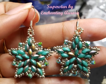 Superstar beaded earring tutorial, diy earring, make it yourself designed for beginners