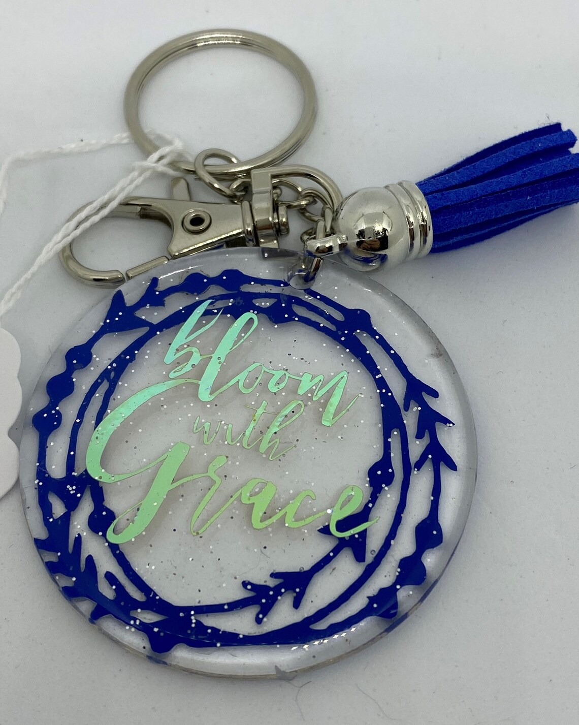 Custom Made Keychains epoxy resin and glittter uplifting Etsy