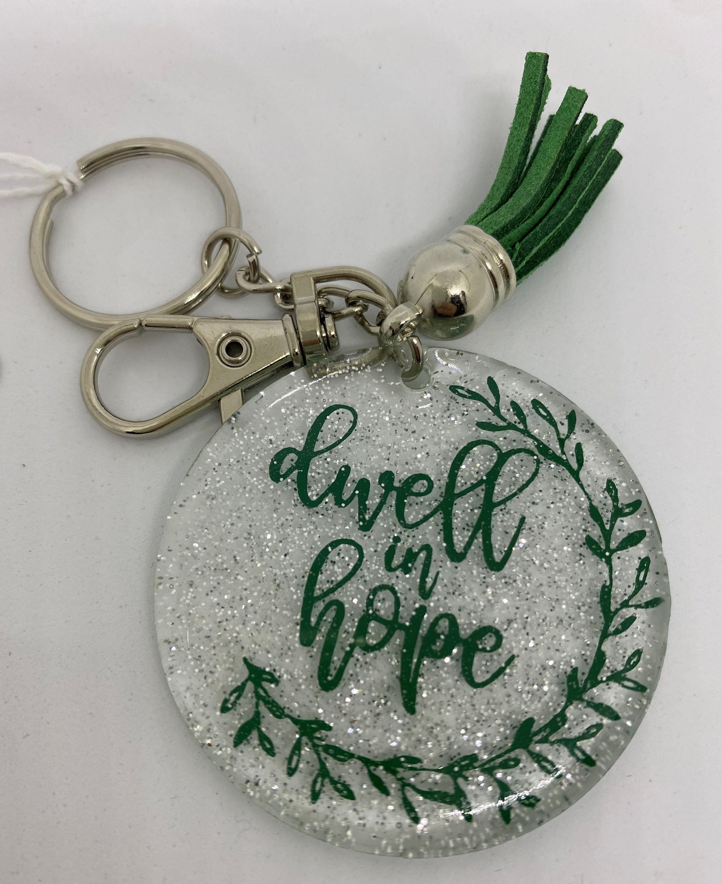 Custom Made Keychains epoxy resin and glittter uplifting Etsy