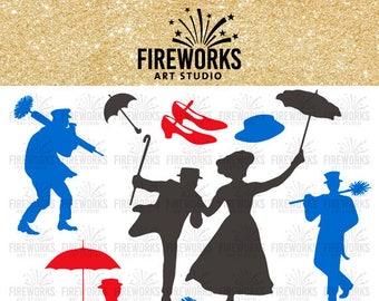 Mary poppins svg - mary poppins silhouette - mary poppins characters - svg eps dfx png jpg - Files for Electronic cutting Machines
