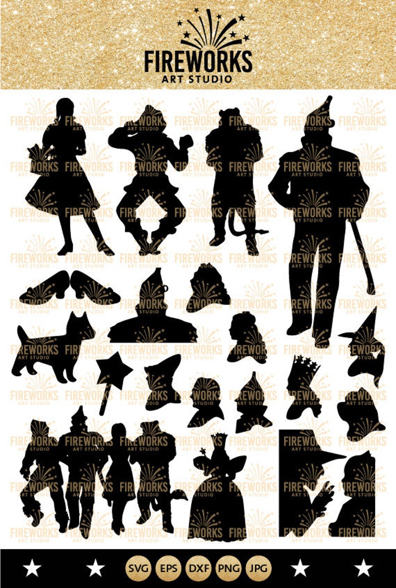 Download Wizard of Oz Silhouette Bundle SVG Birthday Superhero ...