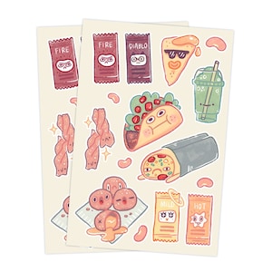 Taco Bell Vinyl Sticker Sheets (Qty.2) || Bullet Journal Stickers + Planner Stickers + Scrapbook Stickers + Fast Food Stickers + Tacos