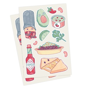 Chipotle Vinyl Sticker Sheets (Qty.2) || Bullet Journal Stickers + Planner Stickers + Scrapbook Stickers + Fast Food Stickers + Tacos