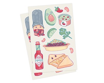 Chipotle Vinyl Sticker Sheets (Qty.2) || Bullet Journal Stickers + Planner Stickers + Scrapbook Stickers + Fast Food Stickers + Tacos