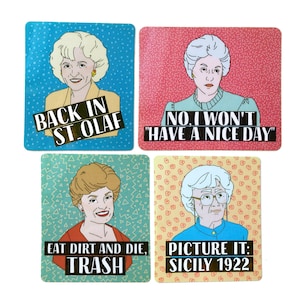 Golden Sticker Set (Qu.4)  || Golden Girls Sticker + Thank You for Being a Friend +  Dorothy, Blanche, Rose, Sophia + Golden Girls Gift