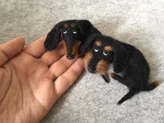 Wirehaired Dachshund Needle Felted Pin Needle Felted Etsy