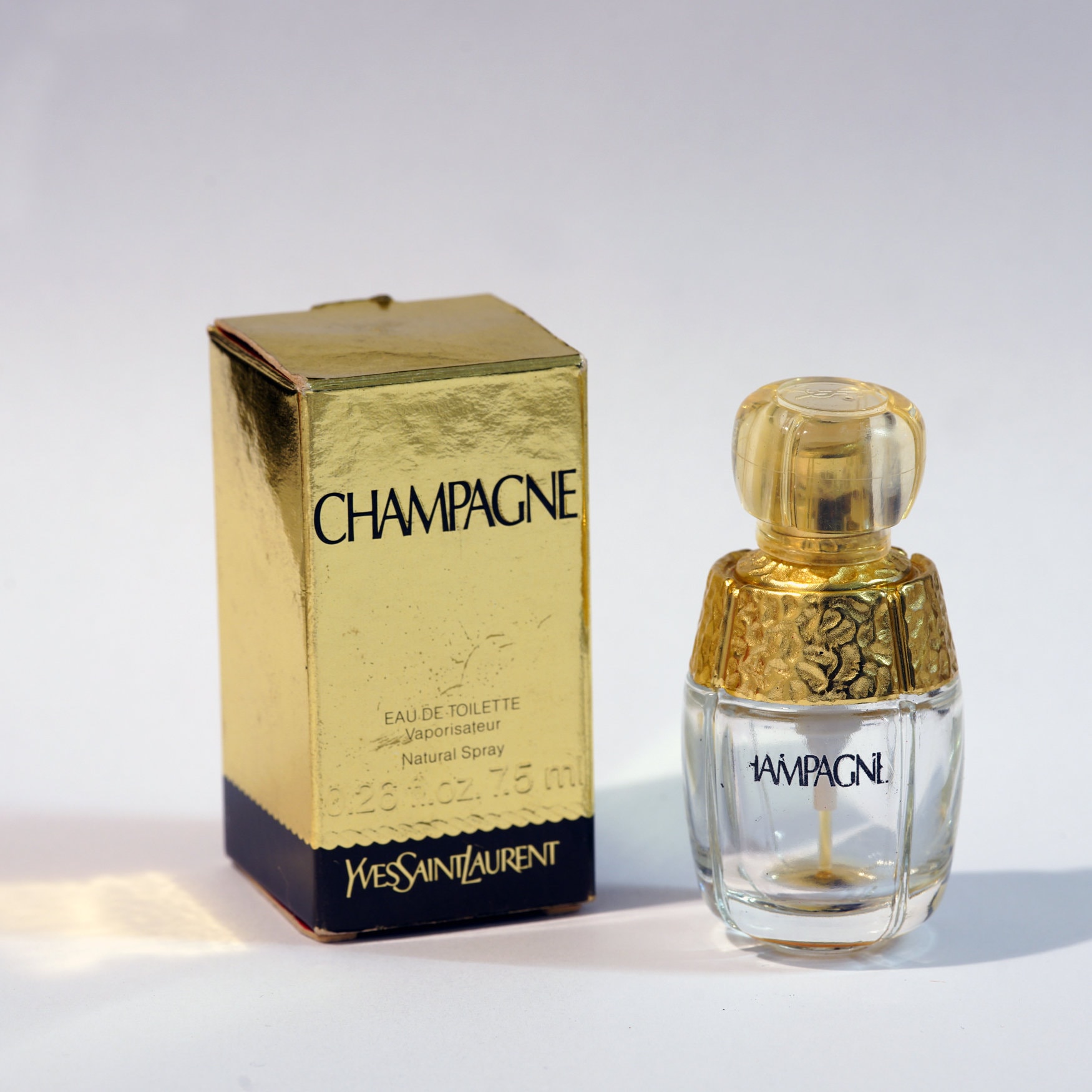 Rare Vintage Champagne Yves Saint Laurent Miniature Perfume Bottle