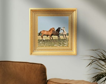 Gold Leaf Photo Frame, Custom Size Wall Frames, Large Gold Gallery Frames, Antique Style Home Decor
