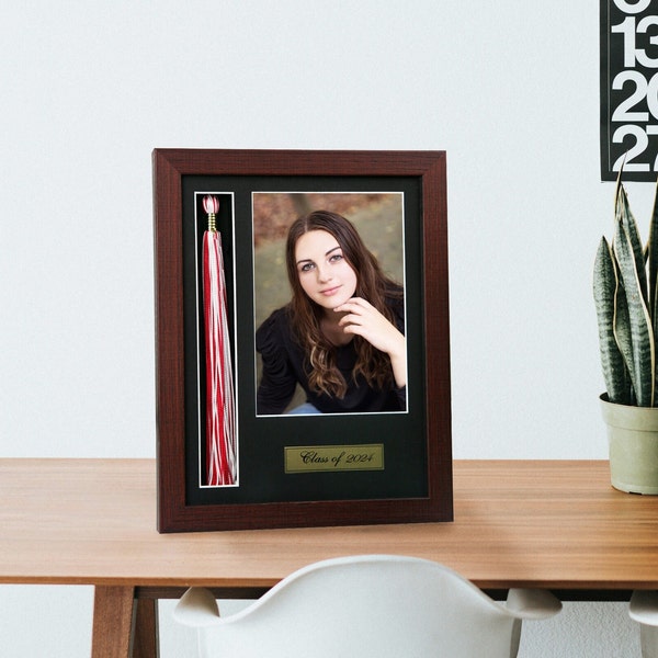 Graduation Tassel Frame, Mahogany Tassel Gift Frame, Gift For Graduate, High School College Framed Gift