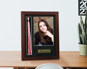 Graduation Tassel Frame, Mahogany Tassel Gift Frame, Gift For Graduate, High School College Framed Gift
