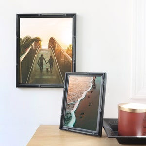 Black Gold Bamboo Photo Frames, Tropical Home Decor, Exotic Gold Bamboo Picture Frame, Oriental Black Bamboo Frame