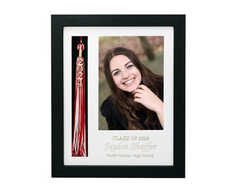 Graduation Tassel Frame, Custom Personalized Grad Gift, Class of, Commencement Photo Frame, Gift for High School College Graduate