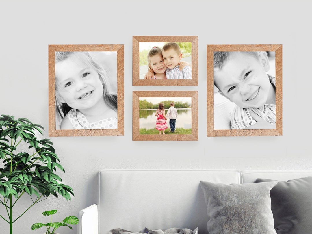 Rustic Picture Frame Set Picture Frame Set Farmhouse Distressed, Wall Gallery Rustic Picture ...