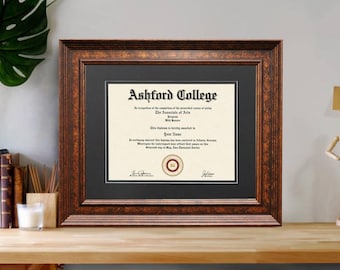 Diploma Frame, Professional Frame for Associate Bachelors Masters Degree, Class of 2025 Gift, Frame for Senior Graduate