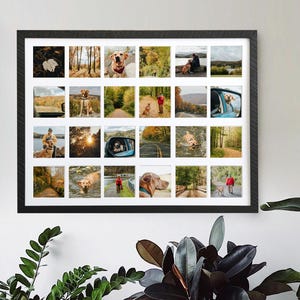 Vacation Photos Wall Display 24 Photo Openings Large Wall Frame with Multiple Square Opening