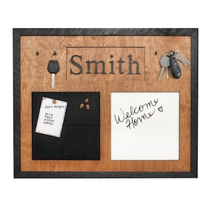 Family Command Center Housewarming Gift for Newlyweds Pin Board Message Board Key Holder for Wall Key Hanger Organizer