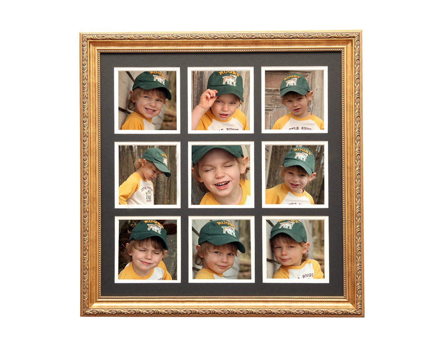 16x16 Gold Collage Frame Picture Frame Collage With 9 Photo Etsy