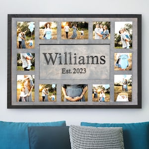 Family Memories Frame Last Name Frame Family Vacation Photo Collage Large Wall Frame for Living Room 4x6 5x7 Multi Opening Frames