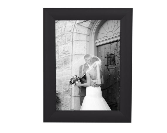Craig Frames 26273 11x17 Black Satin Picture Frame Matted to Display 8x12 Photo