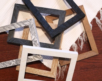 Rustic Decor Picture Frames - Handmade Farmhouse Picture Frames Custom sizes Black White Gray Walnut Brown Tan  5x7 8x10 11x14 6x6 16x20