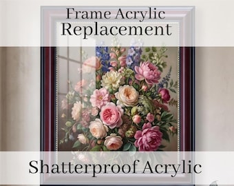 Acrylic Glass Replacement for Picture Frames, Cut to Size Plexiglass, Shatterproof Frame Replacement, Custom Clear Acrylic Panel