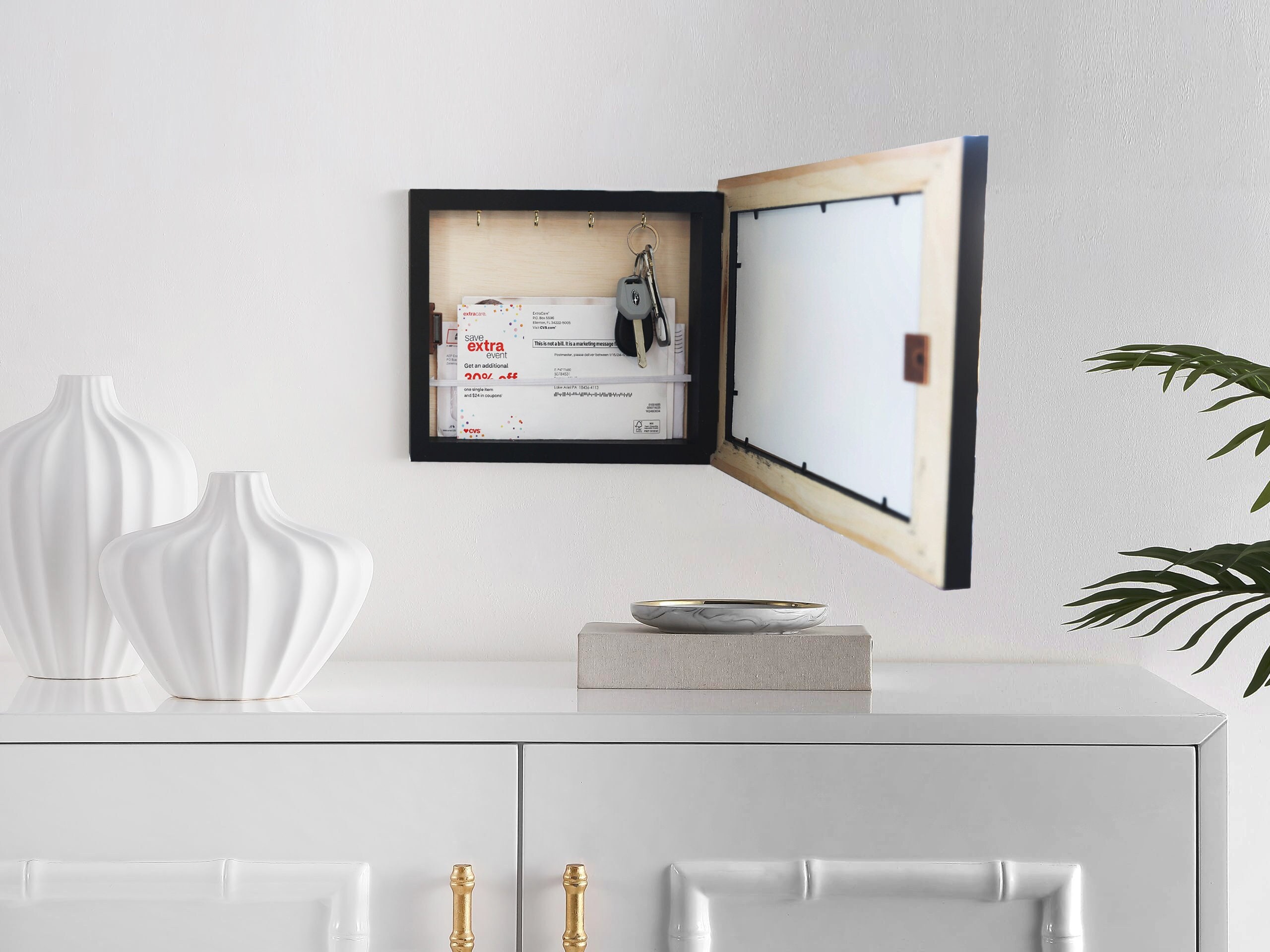 Key holder for wall with picture frame sale