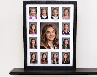 K-12 School Picture Frame, First Day Through Graduation, Kindergarten to 12th Grade Photo Frame, Personalized School Years Frame