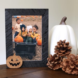 First Halloween Picture Frame Boo Crew Photo Rustic Pumpkin Picture Frame 4x6 5x7 Frame for October Halloween Home Decor