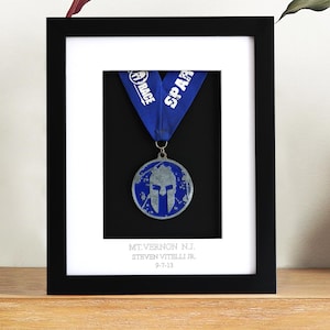 Personalized Race Medal Frame, Running Medal Holder, Athlete Gift Frame, Gift for Marathon Runner, Race Day Keepsake, Finisher Medal Display
