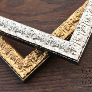 Antique Gold Picture Frame, Ornate Photo Frames, Custom size frames, Home Wall Décor, Square 8x8, 12x12, Sizes in 5x7, 8x10, 11x14, 16x20 image 5