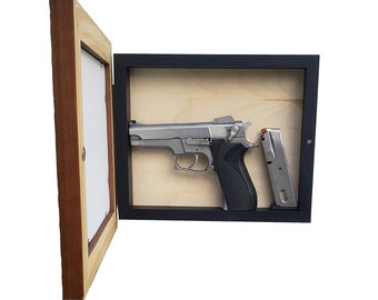 Perfect gift for men Handgun Concealment Picture Frame for Firearms Pistol, Hand Gun gift for Dad