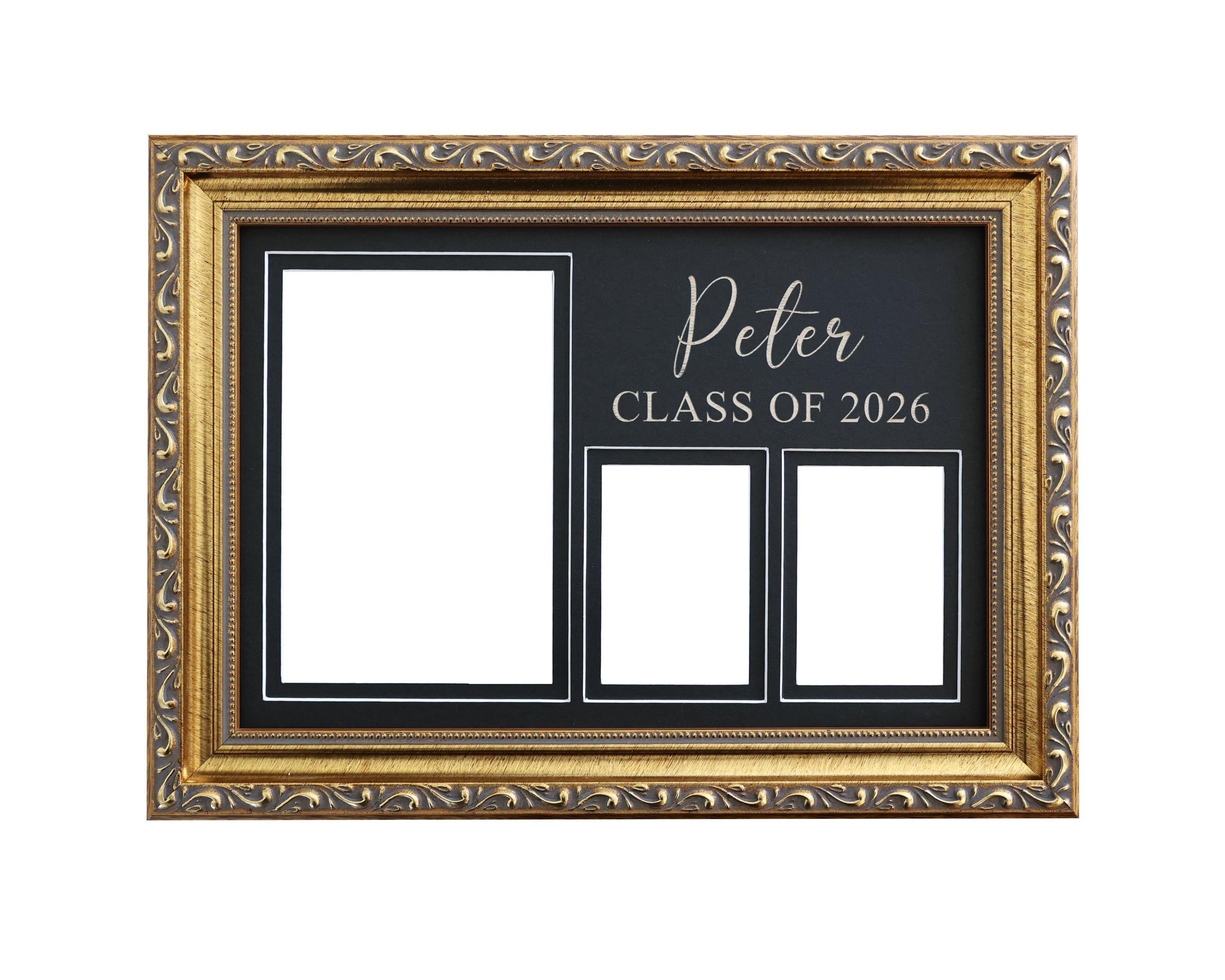 Graduete Frame Gold Graduation Picture Frame 4x6 and Wallets, Class Year Display Frame ...