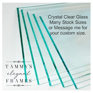 Crystal Clear Glass Sheets Protect Valuable Artwork and Photos Enhance Your Home Décor Custom Cut any size Glass Picture Frame Replacement image 1