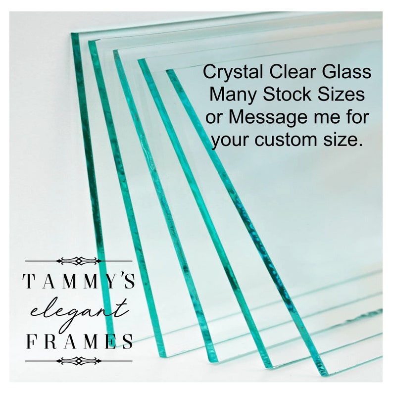 Crystal Clear Glass Sheets Protect Valuable Artwork and Photos Enhance Your Home Décor Custom Cut any size Glass Picture Frame Replacement image 1