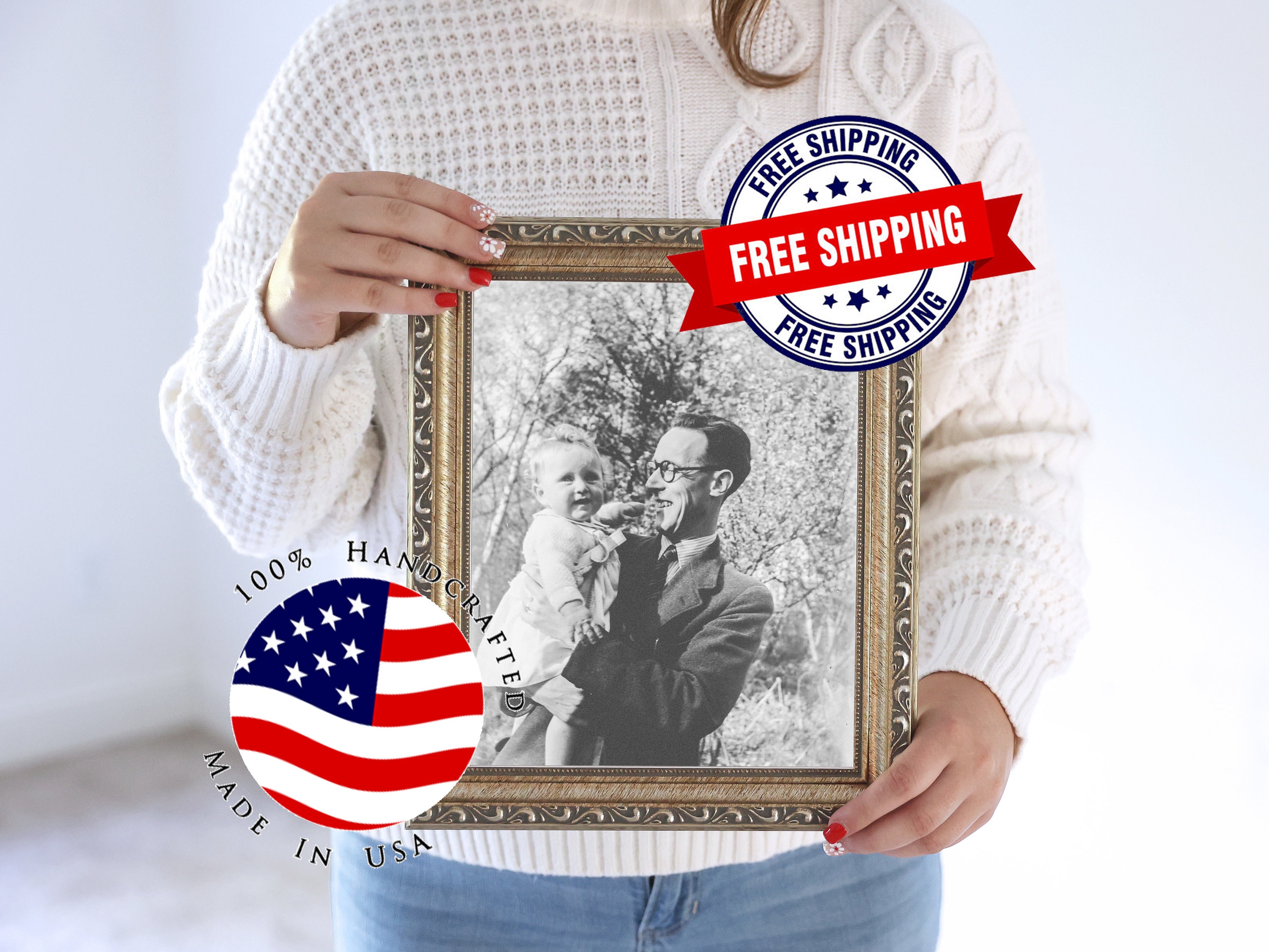 Antique Silver Picture Frame, Pretty Silver Frame for Art, Modern Photo Frame, Silver Frame for Wall Gallery, High Quality Solid Wood Frames