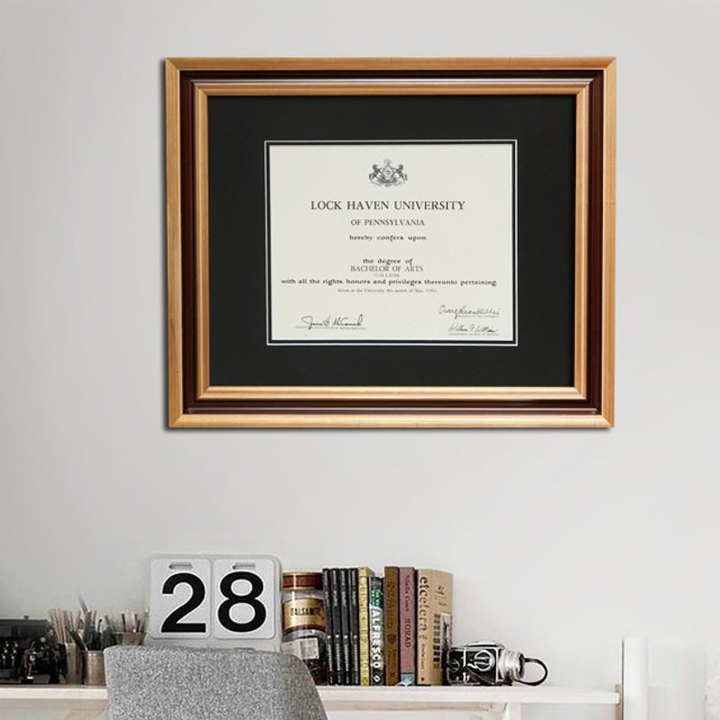 Gold Diploma Frame Professionally Framed College Degree Etsy