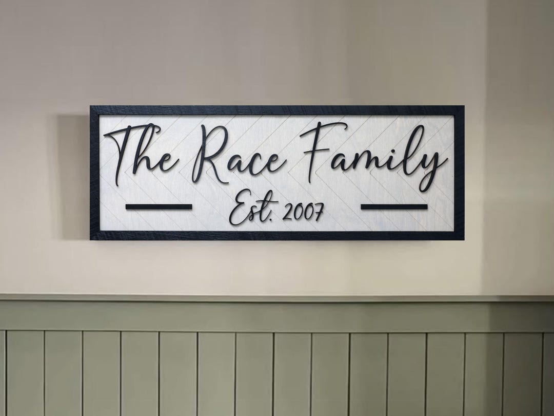 Personalized Family Established Sign Custom Last Name Wall Decor ...