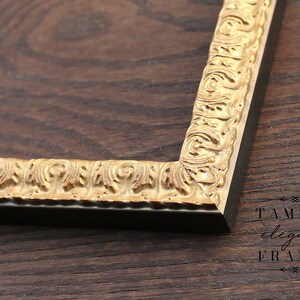 Antique Gold Picture Frame, Ornate Photo Frames, Custom size frames, Home Wall Décor, Square 8x8, 12x12, Sizes in 5x7, 8x10, 11x14, 16x20 image 3