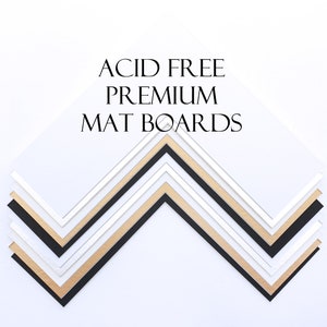 Matboards for Professional Framing, Custom Cut Mats, Beveled Matboard, Acid Free Premium Matting