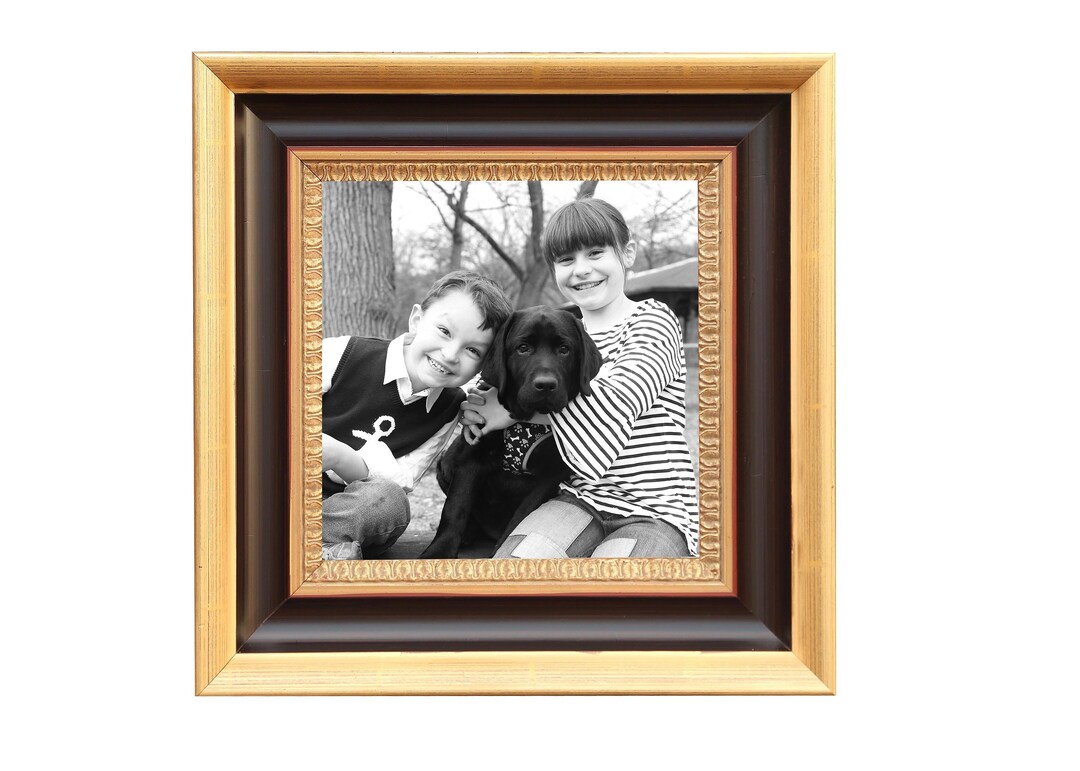 Gold Leaf Antique Mahogany Picture Frame, Vintage Gold Photo Frame Etsy