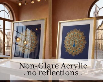 Non Glare Acrylic Sheet Cut to Size, Anti Glare Plexiglass for Picture Frames, Custom Acrylic Panel for Artwork, Reduce Glare Frame Cover