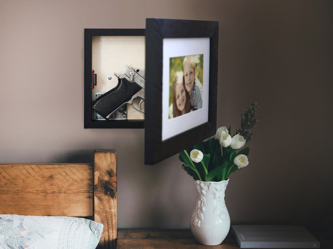 Handgun Concealment Picture Frame, Hidden Firearm Gun Storage, Hidden