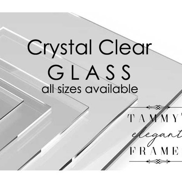 Crystal Clear Glass, Custom Cut Glass, Glass Picture Frame Replacement, Glass for Photo Frame