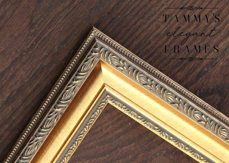 Antique Gold Picture Frame Ornate Photo Frames Custom Size Etsy