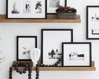 Black Minimalist Picture Frame, Modern Black Frames for Gallery Wall, Simple Satin Black Frame