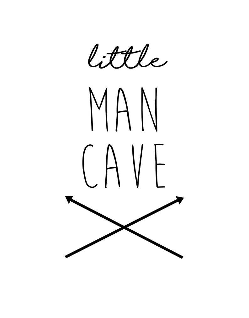 Little Man Cave Printable Kids Bedroom Decor Downloadable Art Print