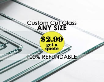 Clear Glass Custom Cut Any Size – Frame Glass Panel, Picture Frame Glass Replacement, 2.99 Quote Deposit