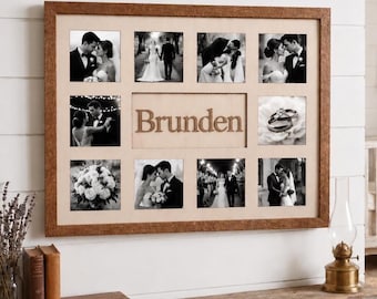 Large Wedding Collage Picture Frame, Personalized Couple Photo Frame, Multi Photo Frame, Anniversary Gift, Newlywed Wedding Gift
